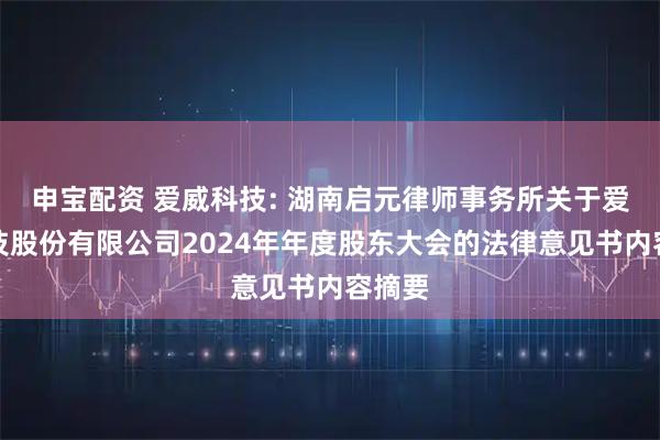 申宝配资 爱威科技: 湖南启元律师事务所关于爱威科技股份有限公司2024年年度股东大会的法律意见书内容摘要
